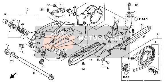 Honda CB1000RA 2009 Braccio oscillante per un 2009 Honda CB1000RA