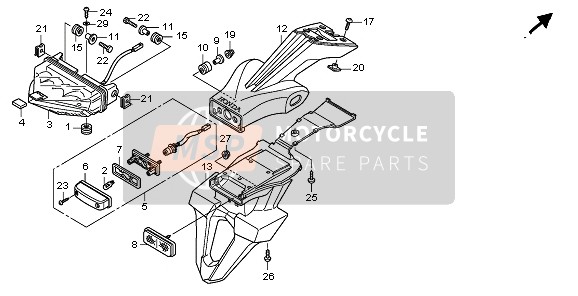 Honda CB1000RA 2009 RÜCKLICHT für ein 2009 Honda CB1000RA