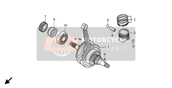 13000KWF940, Crankshaft Comp., Honda, 0