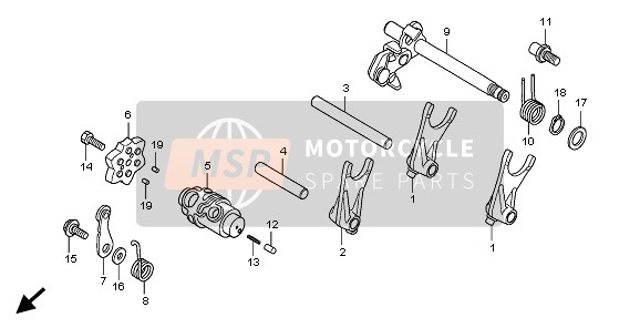 90022KRM840, Pivot, Shift Drum Stopper Arm, Honda, 1