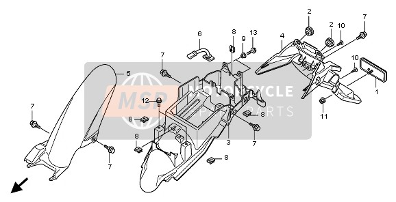 61304KRY900, Rubber, Headlight Case Mounting, Honda, 3