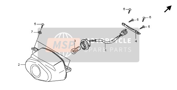 33703KWF951, Socket Comp., Taillight, Honda, 0