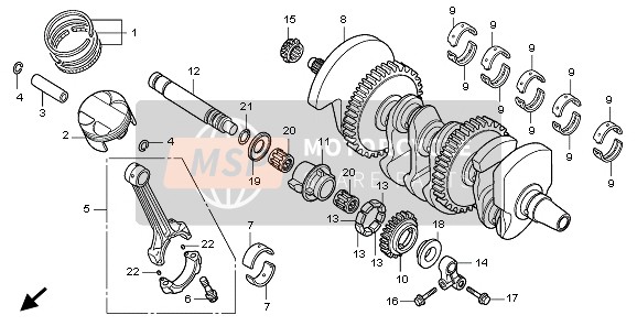 Honda CBF1000A 2009 CRANKSHAFT & PISTON for a 2009 Honda CBF1000A