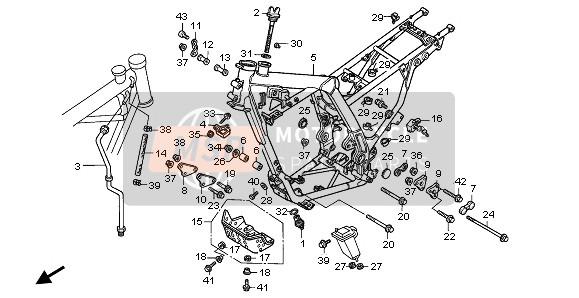 50221MAN600, Plate, R. Fr. Engine Hanger, Honda, 2