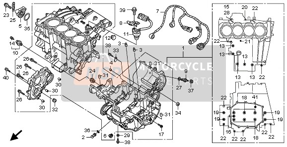 Honda CBF1000S 2009 CRANKCASE for a 2009 Honda CBF1000S