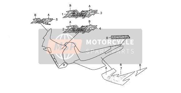 87116MAN710ZF, Stripe, R. Side Cover (###) *TYPE3* (TYPE3 ), Honda, 0