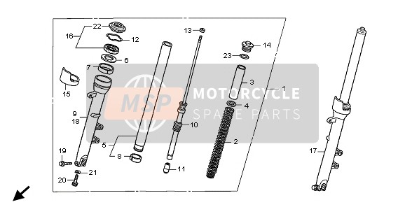 Honda CBF1000S 2009 Forcella anteriore per un 2009 Honda CBF1000S