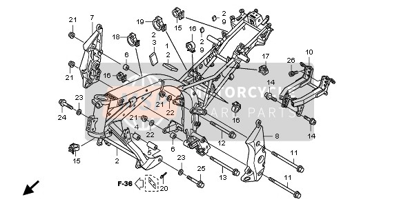 Honda CBF1000S 2009 FRAME BODY for a 2009 Honda CBF1000S