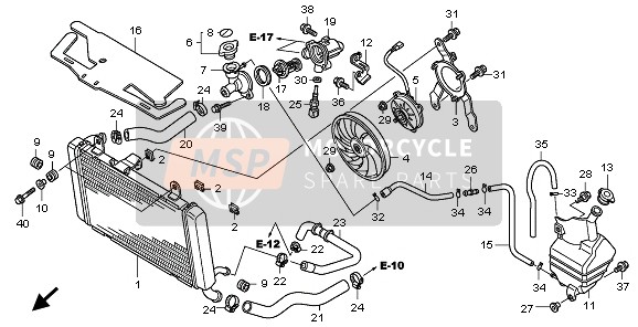 Honda CBF1000S 2009 Radiator voor een 2009 Honda CBF1000S