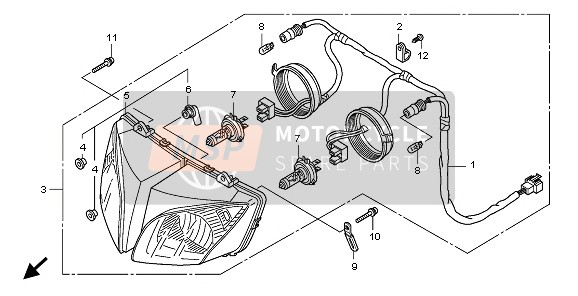 Honda CBF1000T 2009 HEADLIGHT (EU) for a 2009 Honda CBF1000T