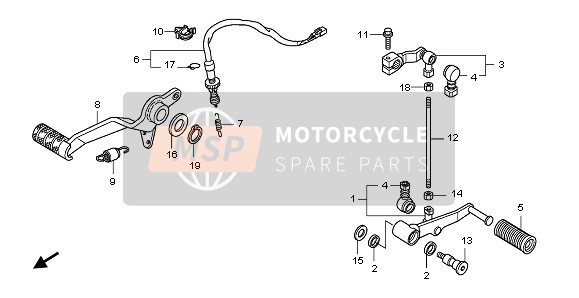 Honda CBF600N 2009 Pedal de freno & Cambio de pedal para un 2009 Honda CBF600N