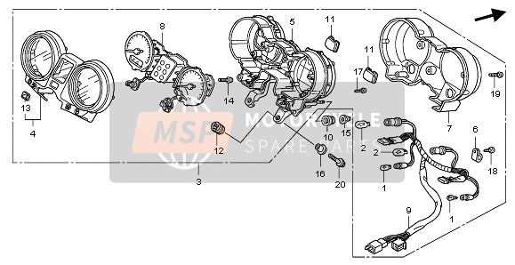 Honda CBF600NA 2009 METER (KMH) for a 2009 Honda CBF600NA