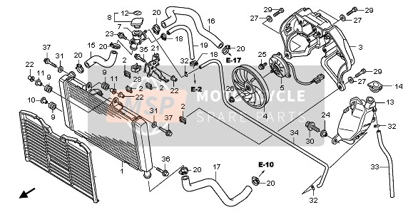 Honda CBF600SA 2009 Radiateur pour un 2009 Honda CBF600SA