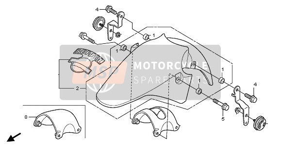 Honda CBR125RW 2009 Parafango anteriore per un 2009 Honda CBR125RW