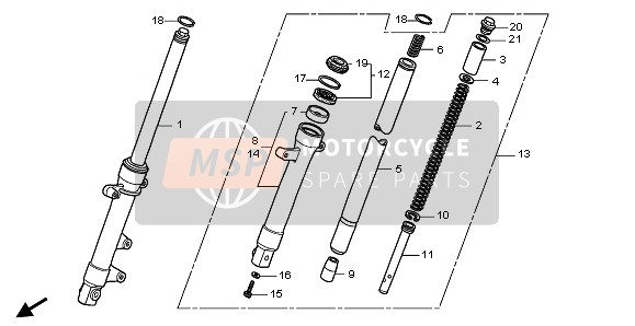 Honda CBR125RW 2009 FRONT FORK for a 2009 Honda CBR125RW