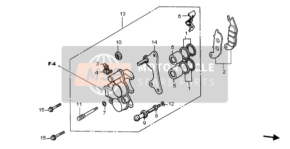 Honda CBR125RW 2009 Pinza freno anteriore per un 2009 Honda CBR125RW