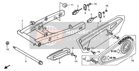 Honda CBR125RW 2009 Bras oscillant pour un 2009 Honda CBR125RW