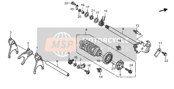 Honda CBR600RA 2009 ÉquipementShift Drum pour un 2009 Honda CBR600RA