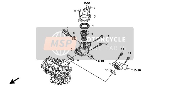 Honda CBR600RA 2009 THERMOSTAT für ein 2009 Honda CBR600RA