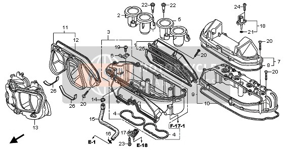 17251MFJA40, Seal, Air Duct, Honda, 1