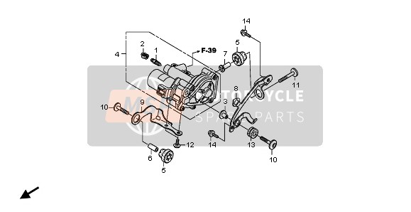 57457MFJA50, Stay A, Rr. Power Unit, Honda, 0