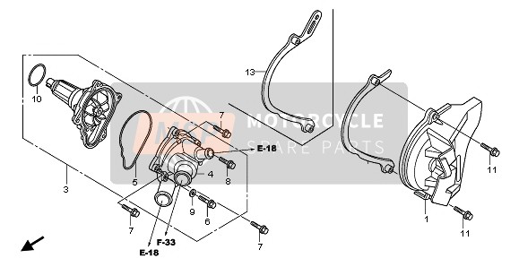 Honda CBR1000RA 2009 WATER PUMP for a 2009 Honda CBR1000RA