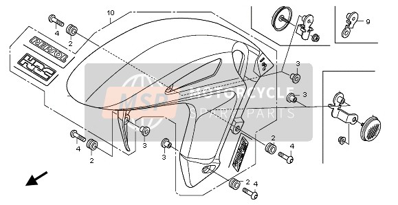 Honda CBR1000RA 2009 FRONT FENDER for a 2009 Honda CBR1000RA