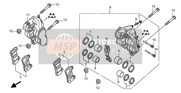 Honda CBR1000RA 2009 FRONT BRAKE CALIPER for a 2009 Honda CBR1000RA