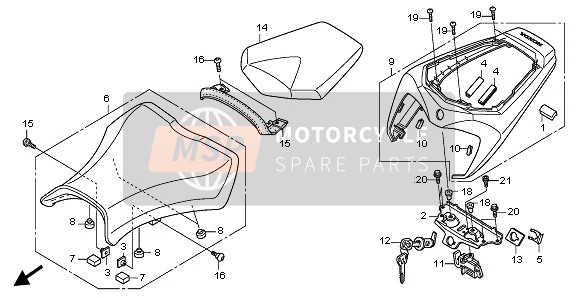 77210MFL830ZA, Cowl Set, Rr. Seat (Wl) *TYPE1* (TYPE1 ), Honda, 0