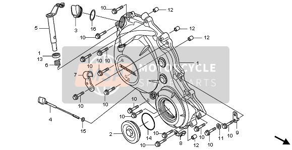 Honda CBR1000RR 2009 RECHTE KURBELGEHÄUSEABDECKUNG für ein 2009 Honda CBR1000RR