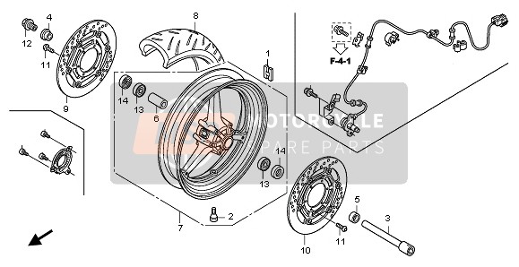 Honda CBR1000RR 2009 FRONT WHEEL for a 2009 Honda CBR1000RR