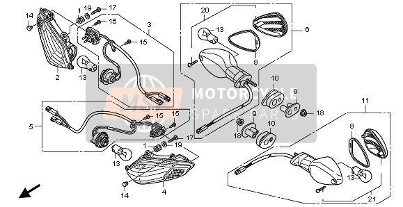 Honda CBR1000RR 2009 WINKER for a 2009 Honda CBR1000RR