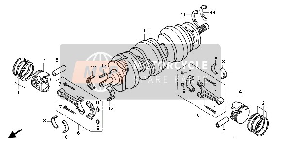 Honda GL1800 2009 Albero motore & Pistone per un 2009 Honda GL1800