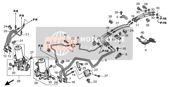 90662MCA971, Agrafe De Tuyau De Frein, Honda, 1