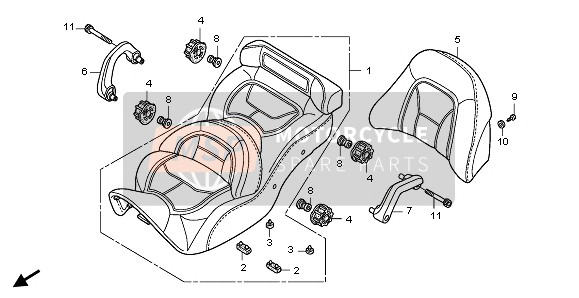 Honda GL1800 2009 Siège pour un 2009 Honda GL1800