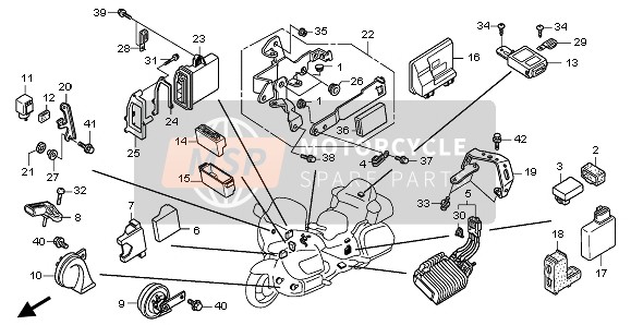 Honda GL1800 2009 CONTROL UNIT (AIRBAG) for a 2009 Honda GL1800