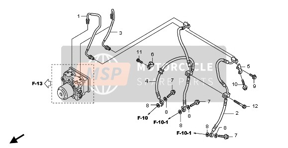 Honda NSA700A 2009 FRONT BRAKE HOSE for a 2009 Honda NSA700A