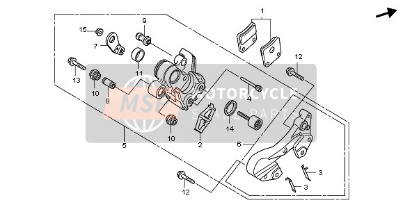 Honda NSA700A 2009 Pinza de freno de estacionamiento para un 2009 Honda NSA700A