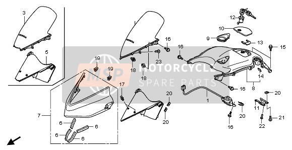 Honda NSA700A 2009 UPPER COWL for a 2009 Honda NSA700A