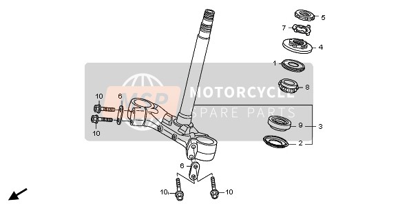 Honda ST1300 2009 STEERING STEM for a 2009 Honda ST1300