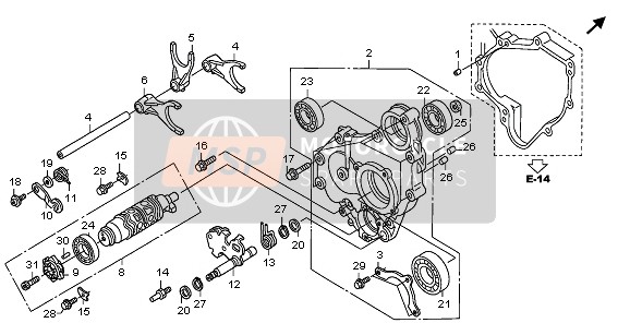 Honda ST1300A 2009 GEARSHIFT DRUM for a 2009 Honda ST1300A