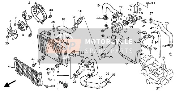 Honda CB1000F 1995 RADIATOR for a 1995 Honda CB1000F