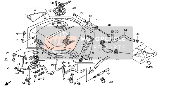 Honda ST1300A 2009 FUEL TANK for a 2009 Honda ST1300A