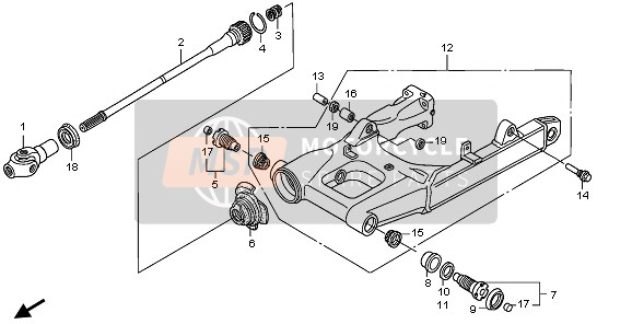 Honda ST1300A 2009 SWINGARM for a 2009 Honda ST1300A