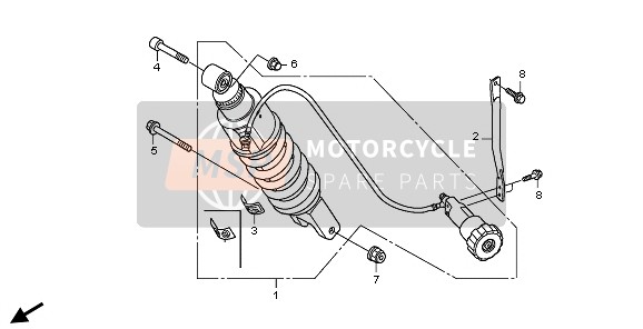 Honda ST1300A 2009 FEDERBEIN HINTEN für ein 2009 Honda ST1300A