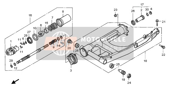 90121MT3000, Bolt, L. Swingarm Pivot, Honda, 0