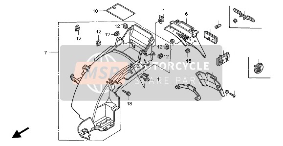 Honda ST1100A 1996 HINTERER KOTFLÜGEL für ein 1996 Honda ST1100A