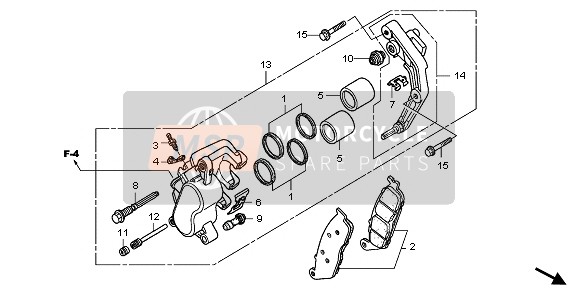 Honda VT750CA 2009 BREMSSATTEL VORNE für ein 2009 Honda VT750CA