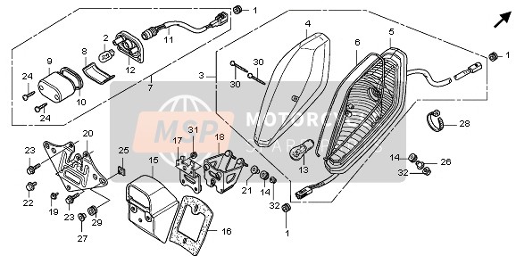 Honda VT750CA 2009 TAILLIGHT for a 2009 Honda VT750CA