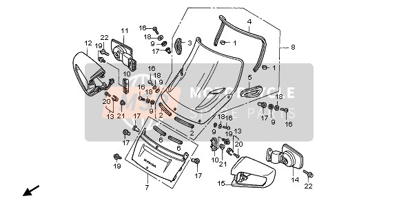 64218MT3000ZK, Distanziale Interno Coper, Honda, 1